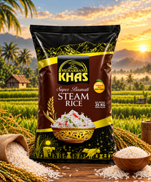 Meharban Khas Super Basmati Steam Rice – High Quality | 25 KG
