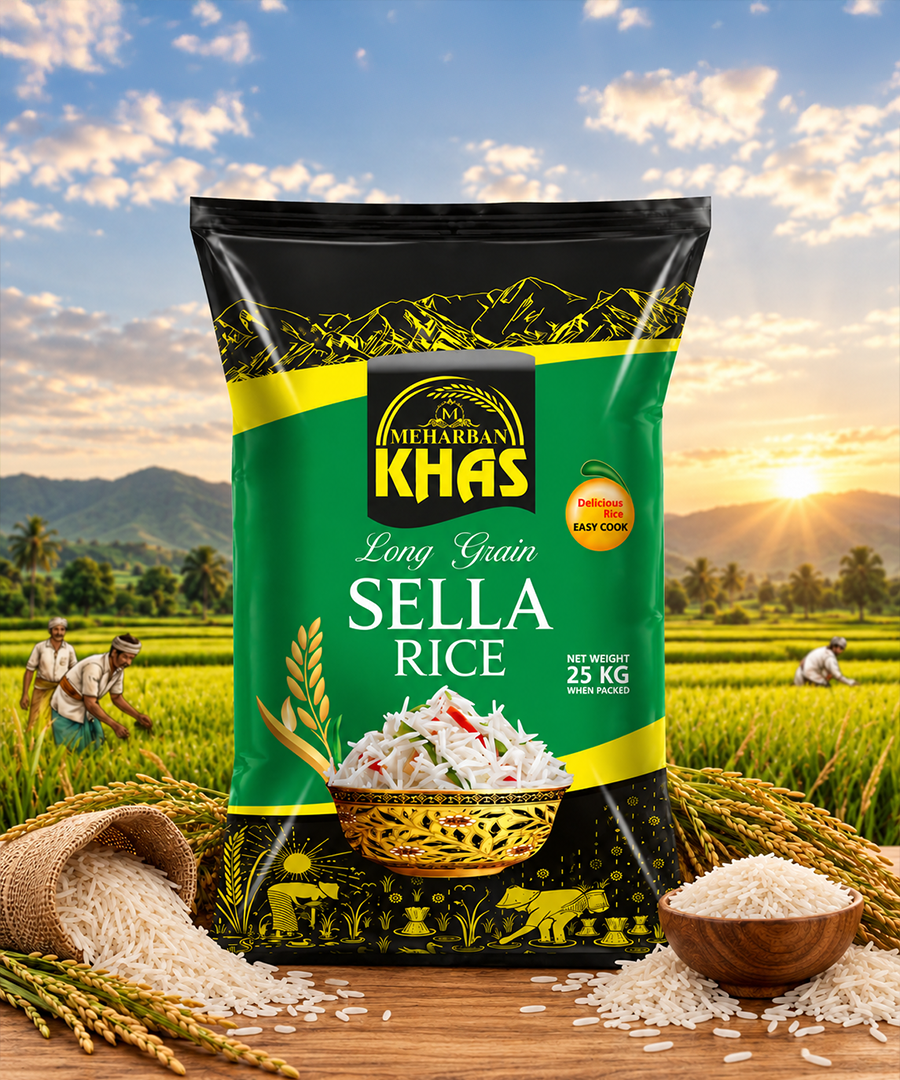 Meharban Khas Long Grain Sella Rice – Easy Cook Rice for Everyday Meals | 25 KG