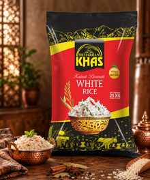 Meharban Khas Kainat Basmati White Rice – Fine Long Grain Rice | 25 KG