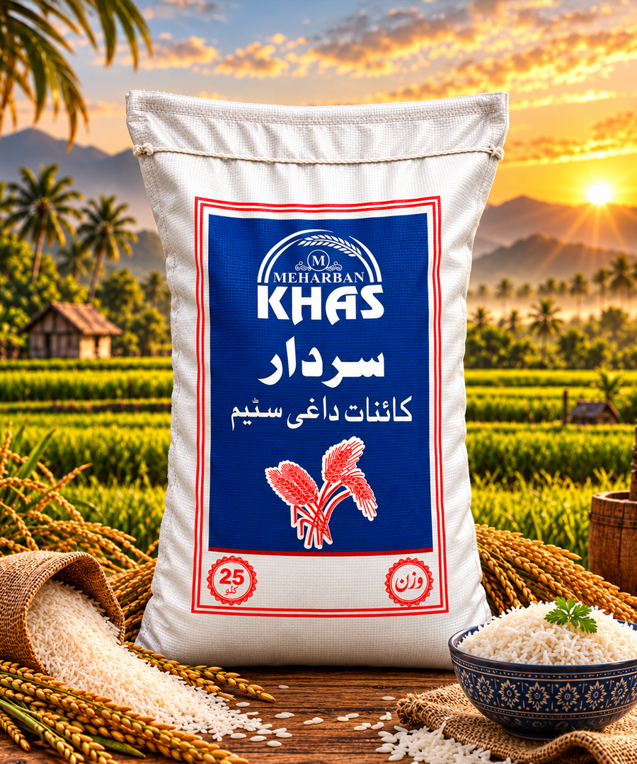 Meharban Khas Sardar Dagi Rice – Premium White Rice 25 KG