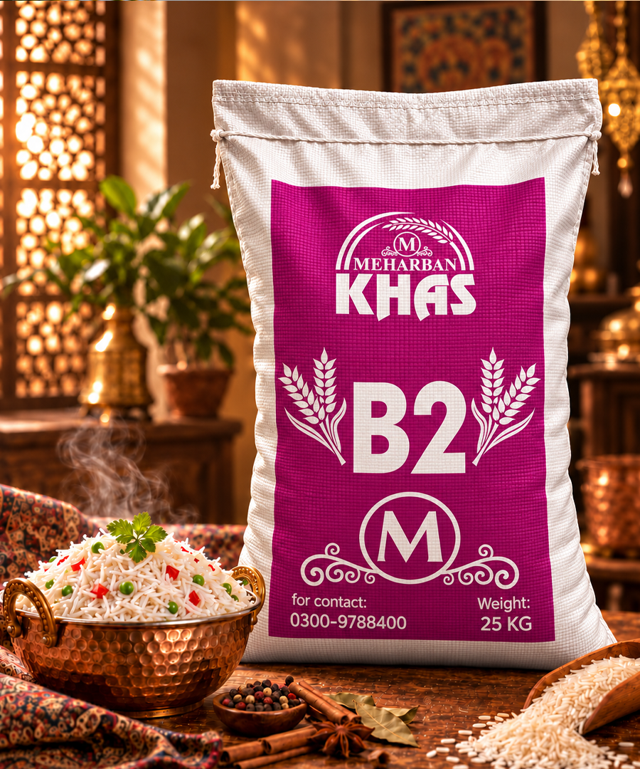 Meharban Khaas B2 Premium Quality Rice – Extra Long Grain Rice | 25 KG