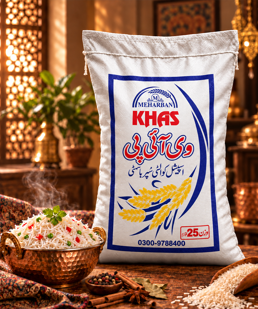 Meharban Khaas VIP Special Quality Super Basmati Rice – Premium Long Grain | 25 KG